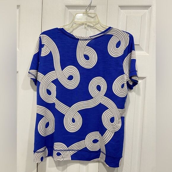 Milano purple and white whirlwind print top size XXL - Picture 6 of 8